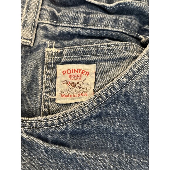 Vintage Pointer Brand Jeans Mens 36x34 Work Heavy Cotton Denim Blue Made in USA - Picture 4 of 14